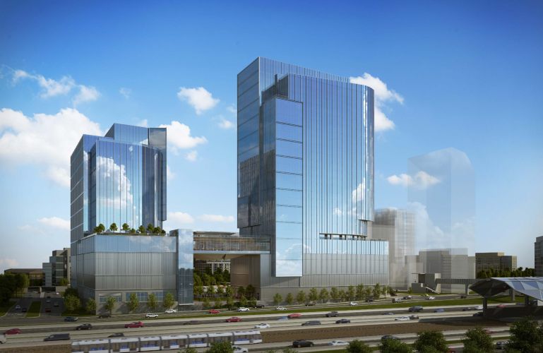 Reston Gateway – louvers behind curtain wall